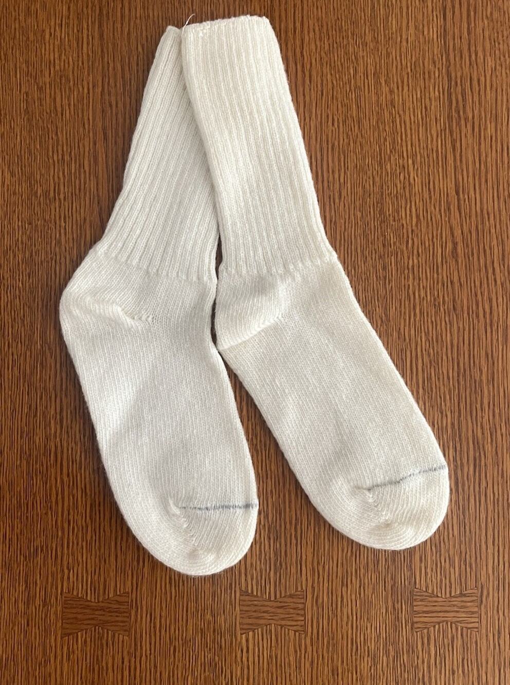 Vintage JCPenney Towncraft Wool Blend Boot Socks USA Made Cream Size 8.5-10